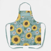 Tablier Pays Tournesol jaune Nom du monogramme Apron (Recto)