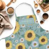 Tablier Pays Tournesol jaune Nom du monogramme Apron