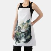 Tablier Paysage antique de l'encre chinoise avec cascade (Insitu)
