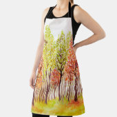 Tablier Paysage aquarelle avec arbres d'automne (Insitu)