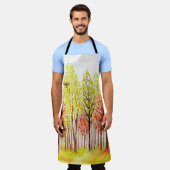 Tablier Paysage aquarelle avec arbres d'automne (Porté)