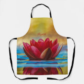 Tablier Paysage de fleurs de Lotus rouges, Zen (Recto)