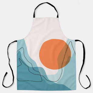 Tablier Paysage de montagne Abstrait, paysage plat ba