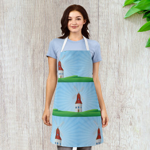 Tablier Paysage du moulin à vent Collines vertes