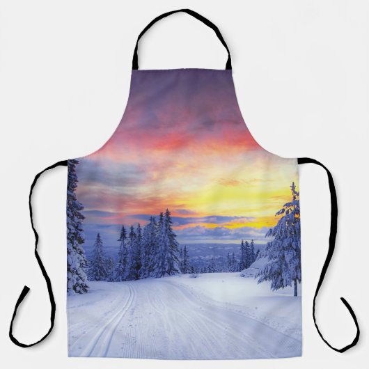 Tablier Paysage hivernal (Recto)