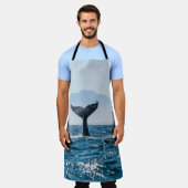 Tablier Paysage marin de la baleine : Eau Dramatique. (Porté)