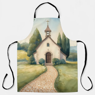 Tablier Paysage Pastel du Chemin de la Chapelle Cottagecor