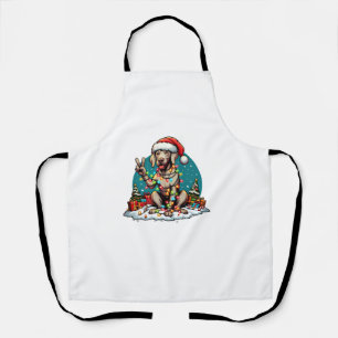 Tablier Peace Hand Weimaraner Chien Lumières de Noël Femme