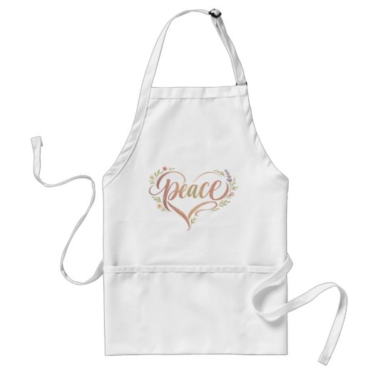 Tablier Peace Heart Boho Hand Lettered (Devant)