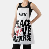 Tablier Peace Love and Crawfish Cajun Name (Insitu)