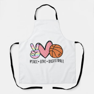 Tablier Peace Love Basketball Coeur pour les Ados entre