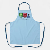 Peace Love Biology Enseignant Blue Custom Science