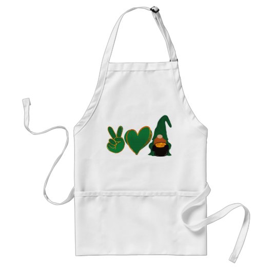 Tablier Peace Love Gnome | Sublimation de la Saint Patrick (Devant)