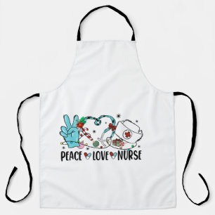 Tablier Peace Love Nurse Christmas