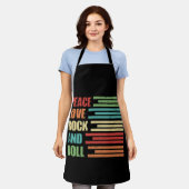 Tablier Peace Love Rock et Roll en détresse Rock Concert (Porté)