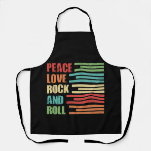 Tablier Peace Love Rock et Roll en détresse Rock Concert