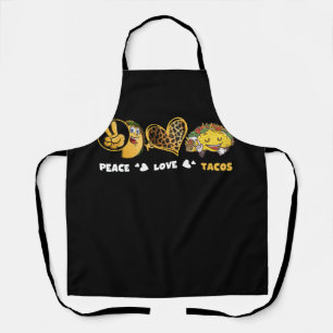Tablier Peace Love Tacos Taco Lover Leopard Heart Mexicain