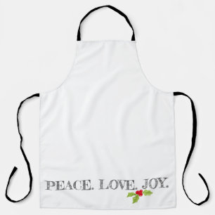 Tablier Peace Loy Typographie Holly Christmas Apron