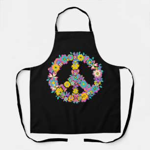 Tablier Peace Sign Love 60s les années 70 Tie Dye Hippie C