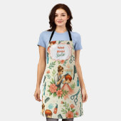 Tablier Peach Floral Hair Stylist Business (Porté)