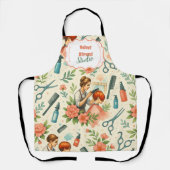 Tablier Peach Floral Hair Stylist Business (Recto)