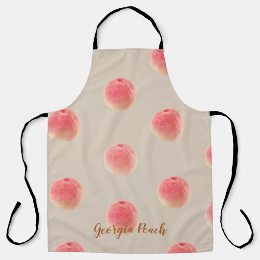 Tablier Peach Pattern Kitchen Apron – Peach State Style (Recto)