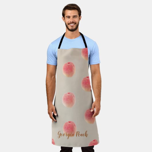Tablier Peach Pattern Kitchen Apron – Peach State Style (Porté)