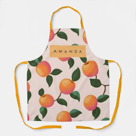 Tablier Peachs Motifs de pêche personnalisés (Recto)