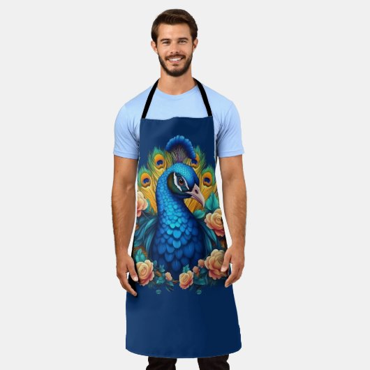 Tablier Peacock Avec Roses Peach (Porté)