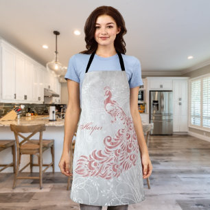 Tablier Peacock rose Personnaliser l'aire d'impression