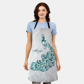 Tablier Peacock turquoise Personnaliser la tablette d'impr (Porté)