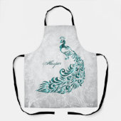 Tablier Peacock turquoise Personnaliser la tablette d'impr (Recto)