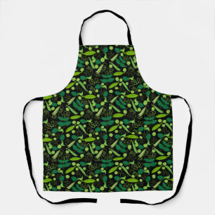 Tablier Peas motif 01.bw Black BG