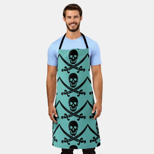TABLIER PEAU DE PIRATE N CROSSBONES CUISINE GRILLOUT APRON (Porté)