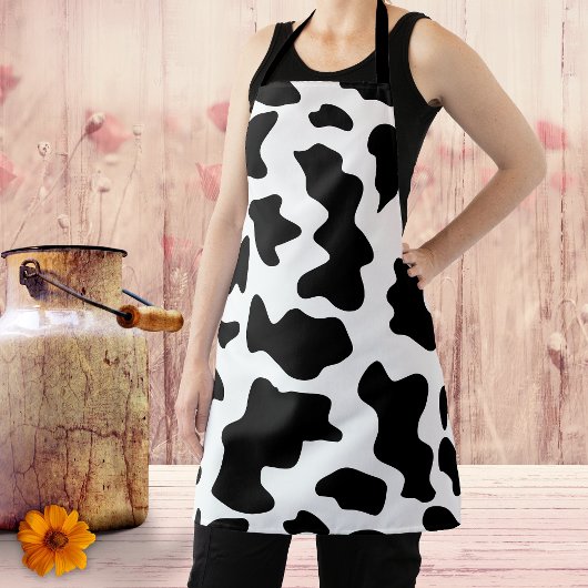 Tablier Peau de vache noir et blanc