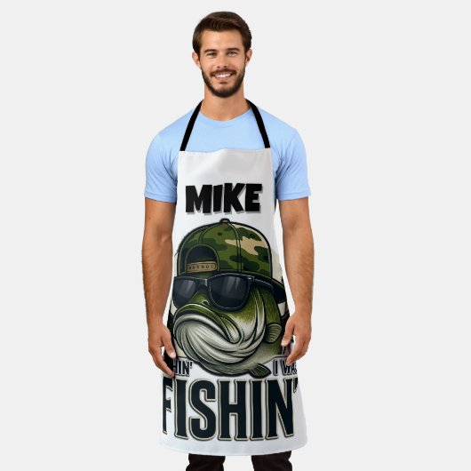Tablier Pêche à la basse comique personnalisée (Porté)