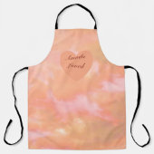 Tablier Pêche & Coeur Rose & Ciel Bilingue "Amada" "Loved" (Recto)