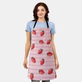 Tablier Pêcher à carreaux fraise (Porté)