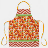 Tablier Pêches Mignonnes à pois et chevron orange (Recto)