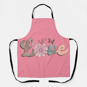 Tablier Peggy Ann Pink Love Cuisine Apron
