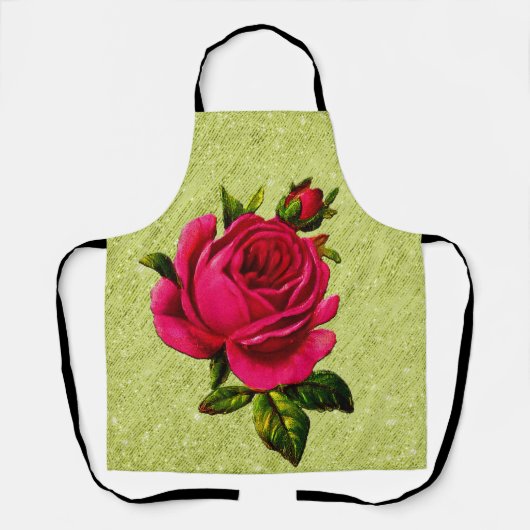 Tablier Peggy Ann sur le vert Rose Cuisine Apron (Recto)