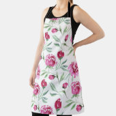 Tablier Peine rose : Motif de fleurs d'aquarelle (Insitu)