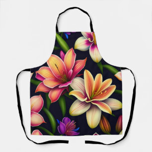 Tablier Peinture à fleurs Lily dans des couleurs vives