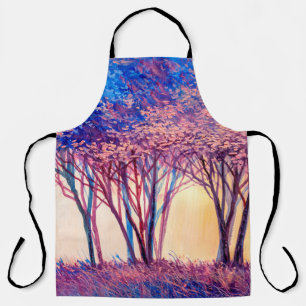 Tablier Peinture à l'huile d'arbres colorés. Image Abstrai
