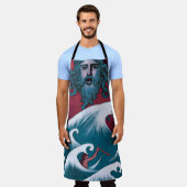 Tablier Peinture à l'huile de Neptune Crimson (Porté)