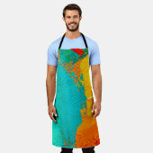 Tablier Peinture à l'huile dessinée à la main. arrière - p (Porté)