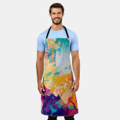 Tablier Peinture à l'huile dessinée à la main. arrière - p (Porté)