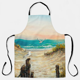 Tablier peinture à l'huile sur les dunes de plage de l'oc