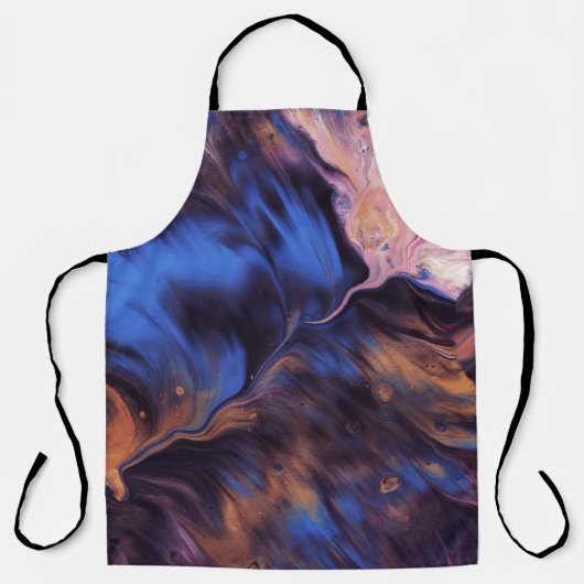 TABLIER PEINTURE ABSTRAITE BLEUE ET BLANCHE (Recto)