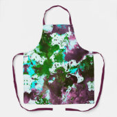 Tablier Peinture Abstraite colorée vert et violet (Recto)